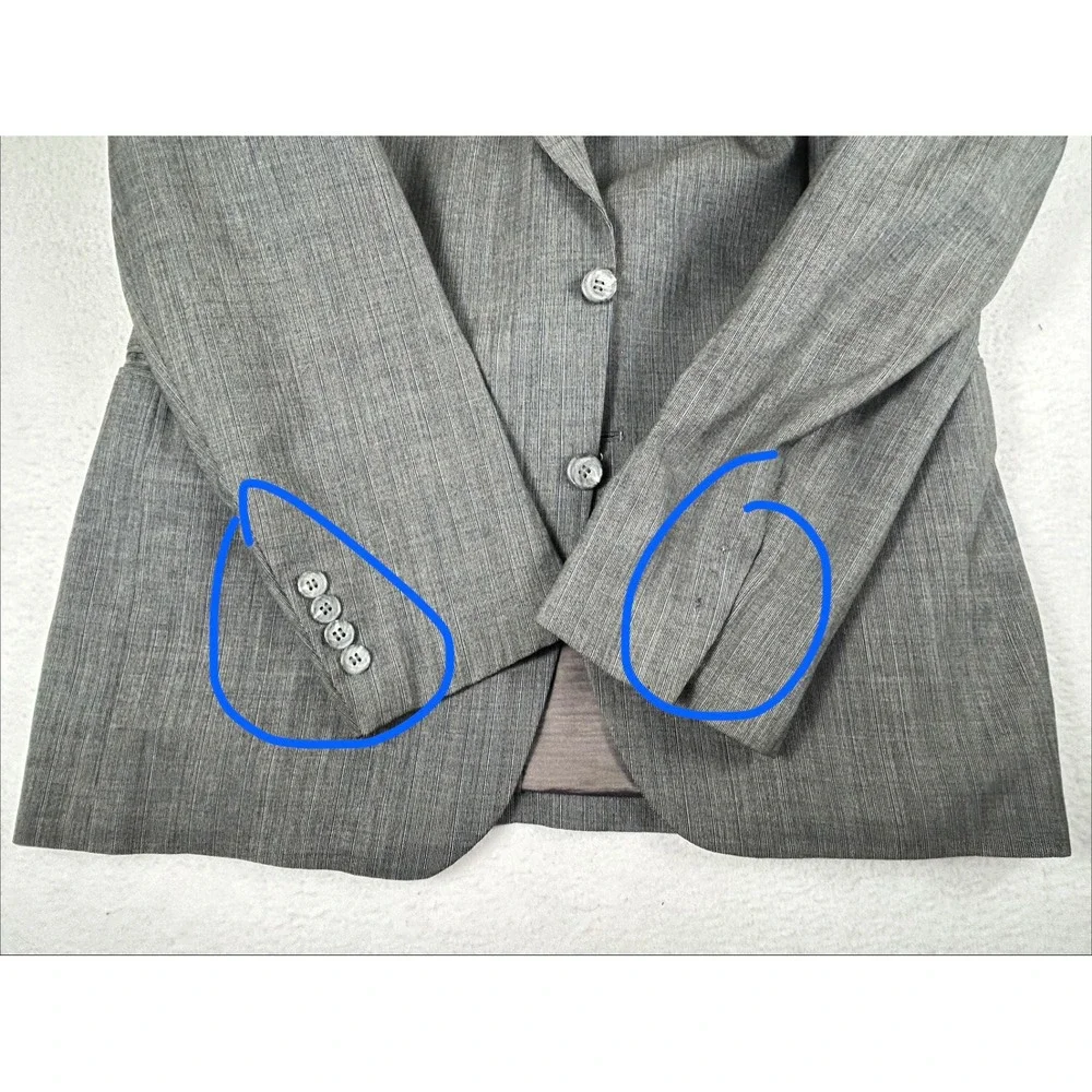 Yves Saint Laurent Blazer Mens L Grey Pinstripe Vintage French Wool Jacket